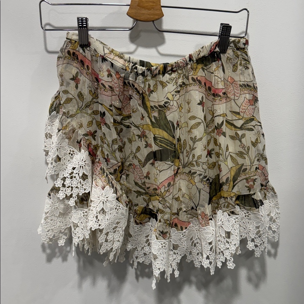 Anthropologie Try B  Floral Mini Skirt - Picture 4 of 4